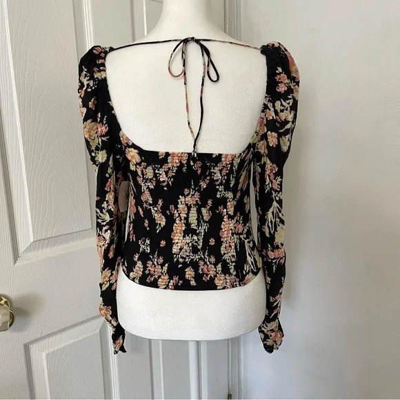 NWOT Free People Hilary Floral Long Sleeve Crop - Picture 7 of 10